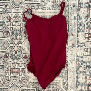 red so danca leotard.